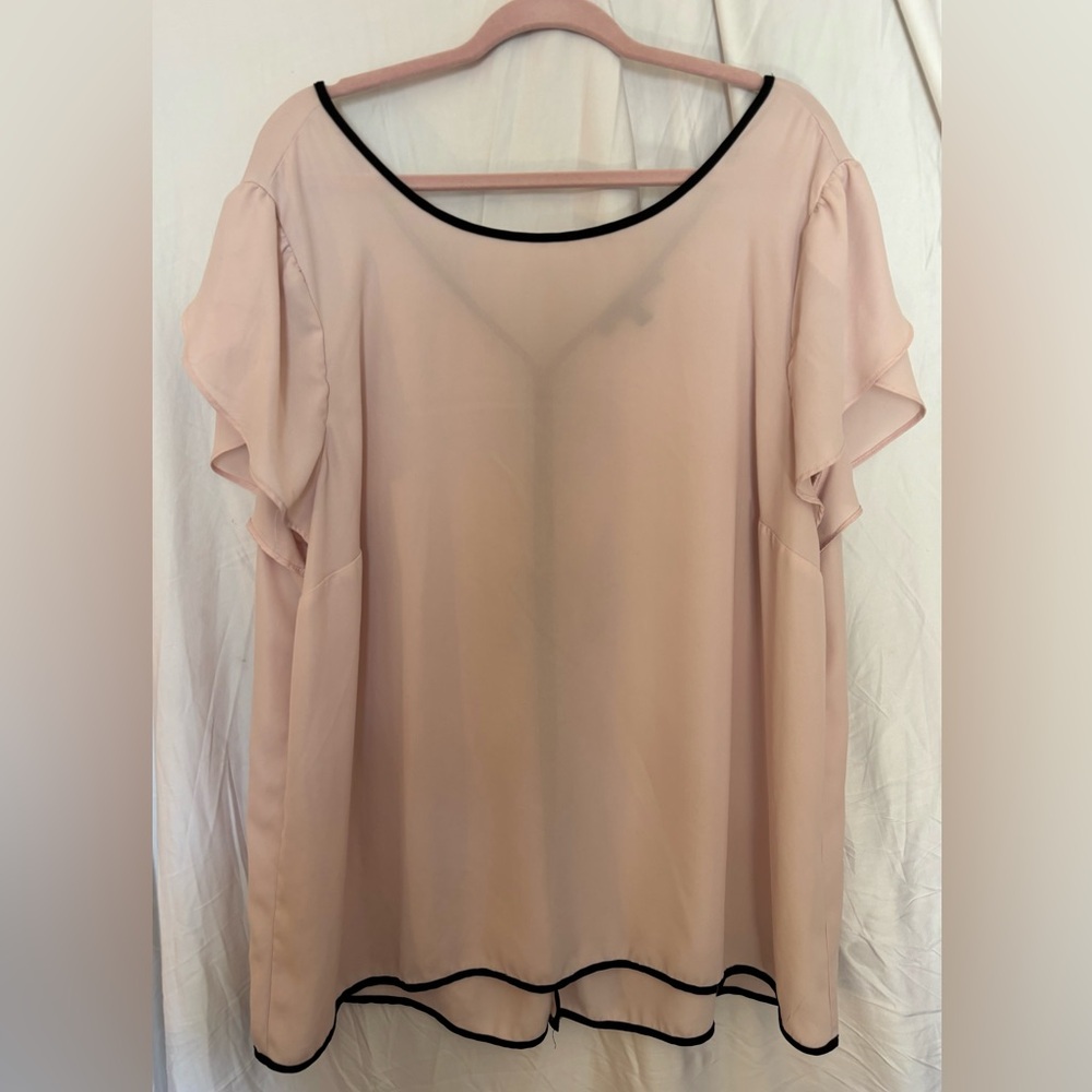 Heart soul plus womens pink sheer top